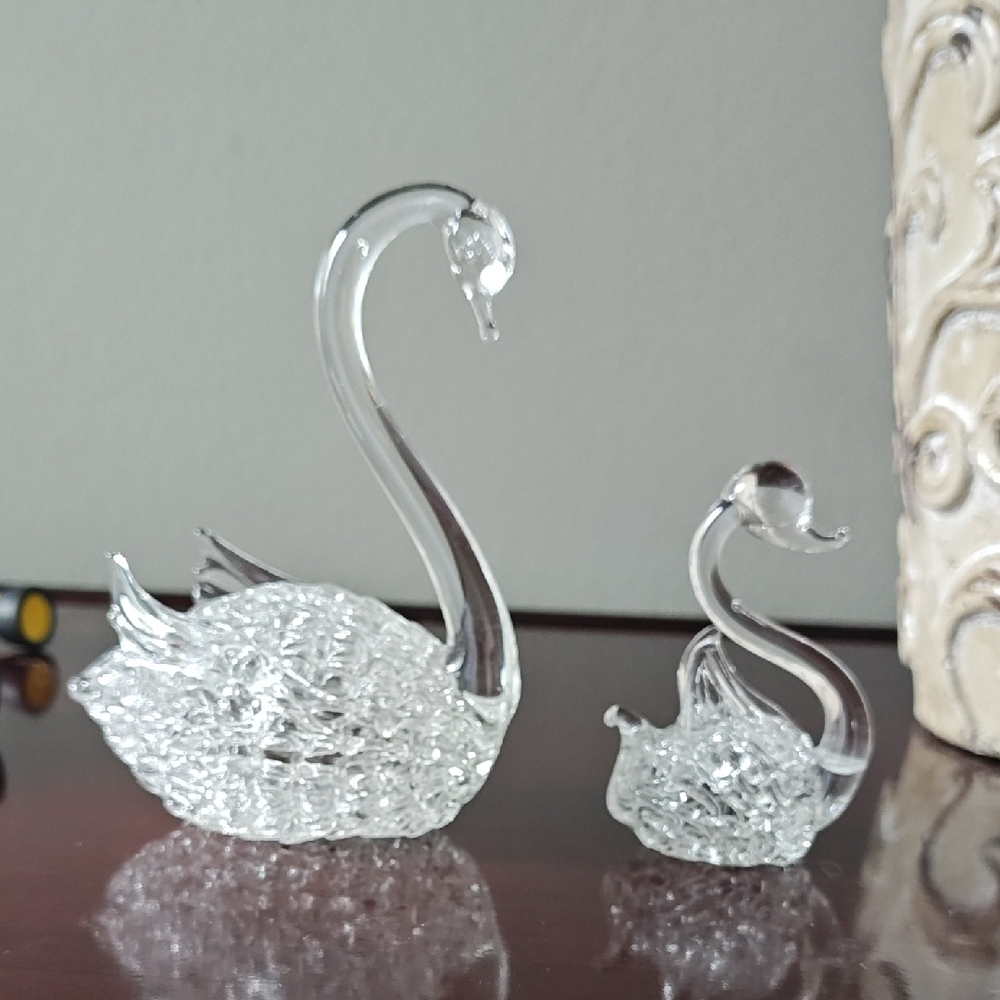 Two Crystal Swans